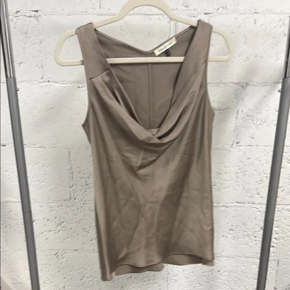 Halston Heritage Brown Draped Tank Top - Size 8 - Beautiful Top